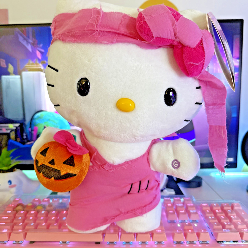 Hello Kitty Halloween Mummy Pink Plush Side Stepper Harpsi 2025 14" Sanrio